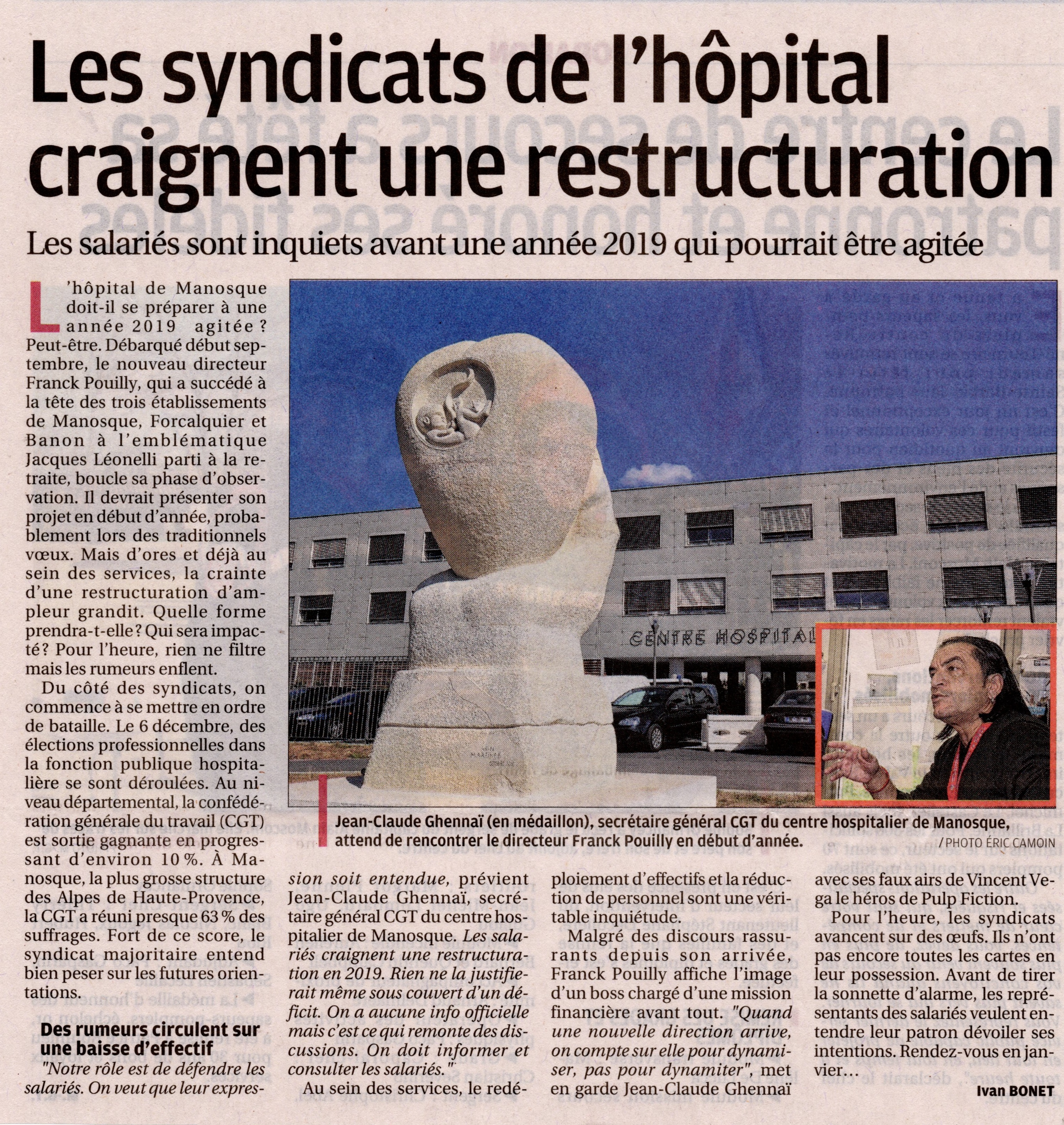 CGT Hôpital de Manosque article La Provence