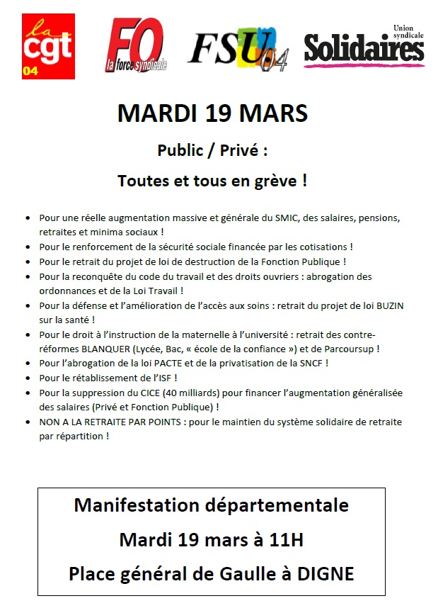 Manif du 19 mars à Digne