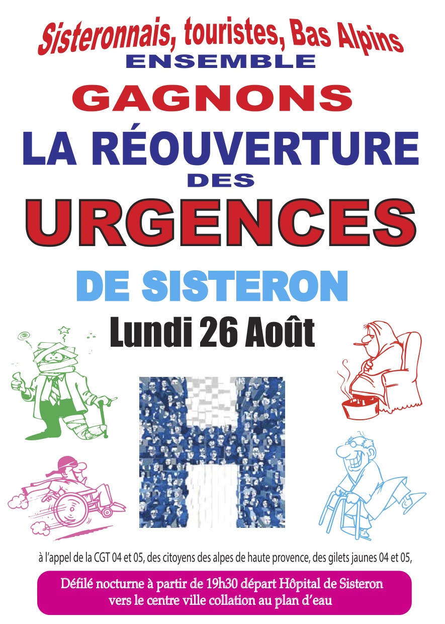 1157. Tract pour le 26 août 2019 Urgences de Sisteron