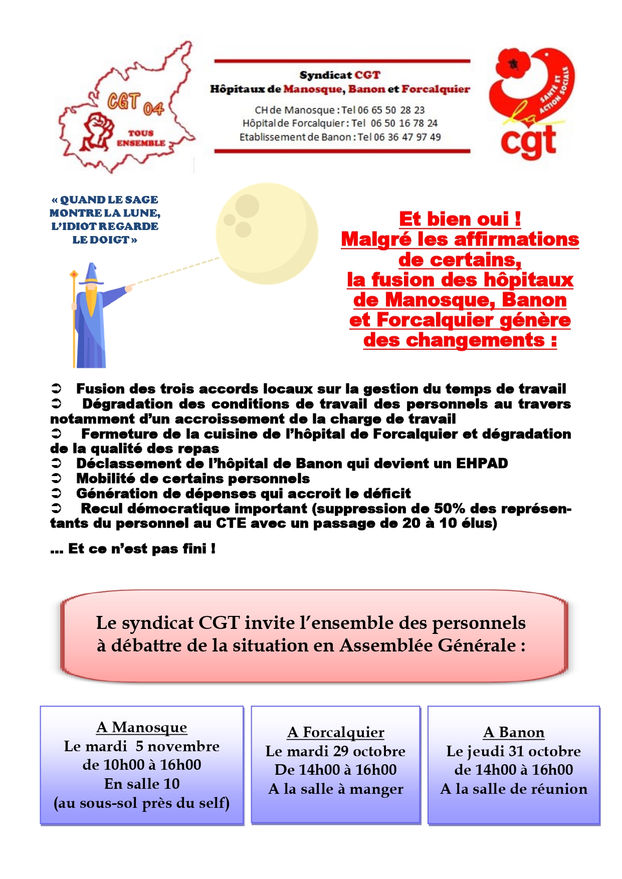 Tract CGT Hôpital protocole d'accord RTT