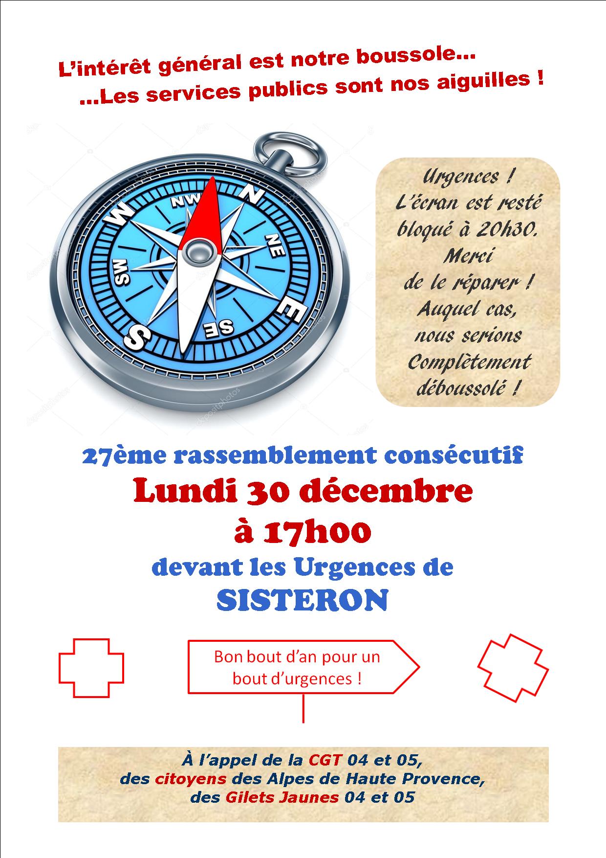 Tract mobilisation Urgences de Sisteron 30 décembre 2019