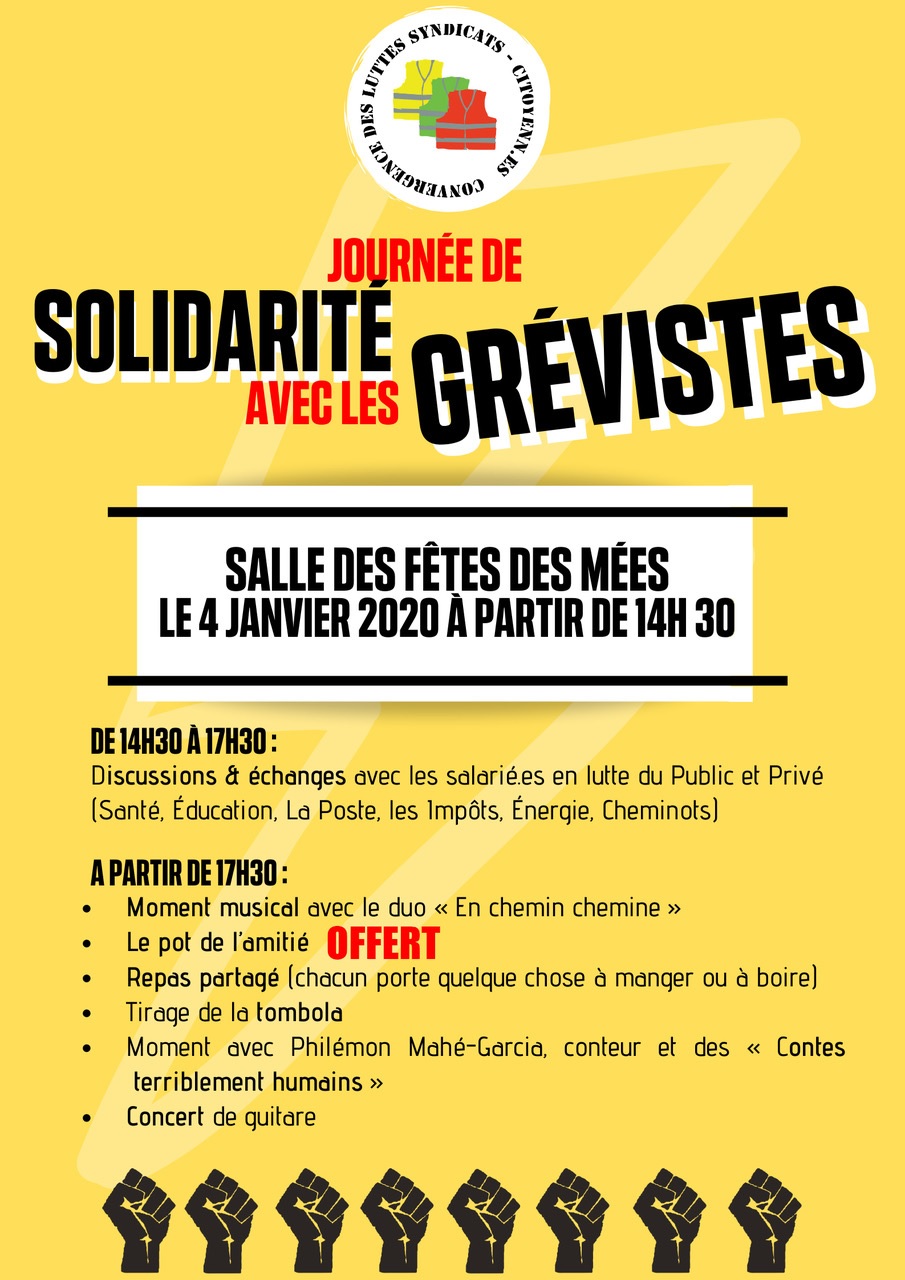Affiche Journée de solidarité avec les grévistes