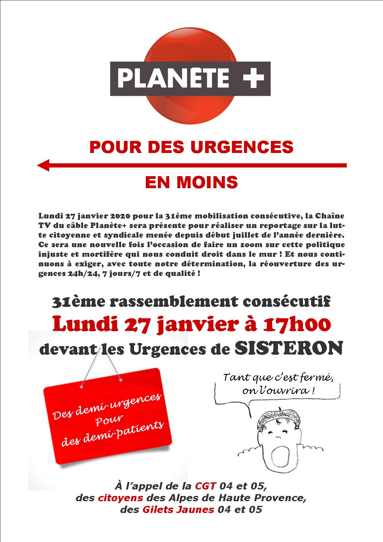 Tract 31ème mobilisation fermeture urgences de Sisteron
