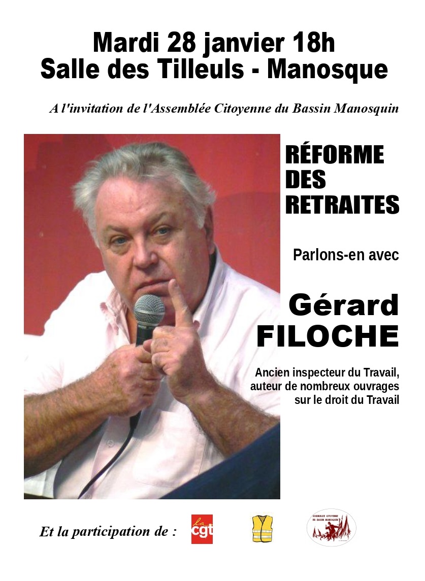 Gérard Filoche à Manosque sur la réforme des retraites