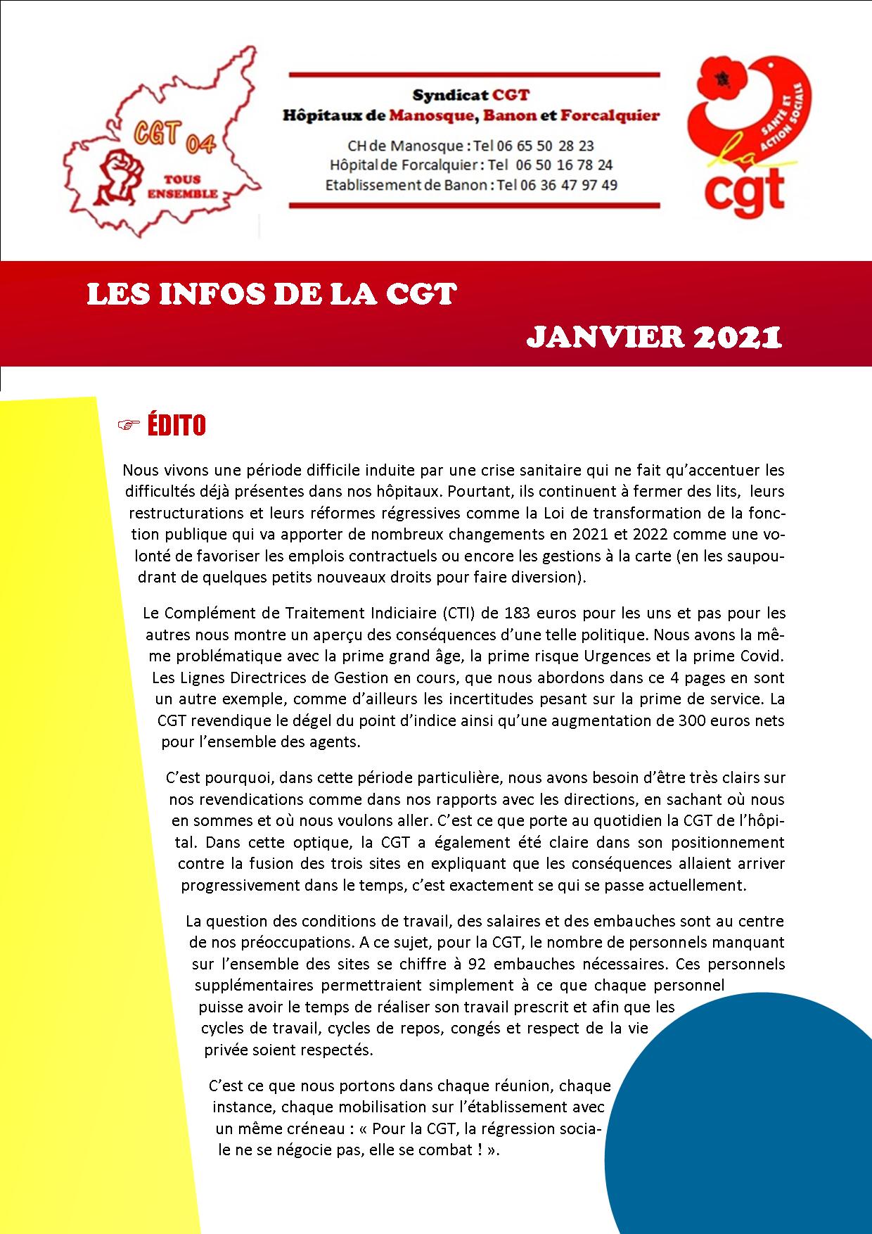 1338. 4 pages CGT Hôpital de Manosque Banon Forcalquier janvier 2021 (1)